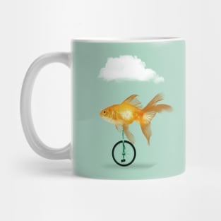 Unicycle Goldfish Mug